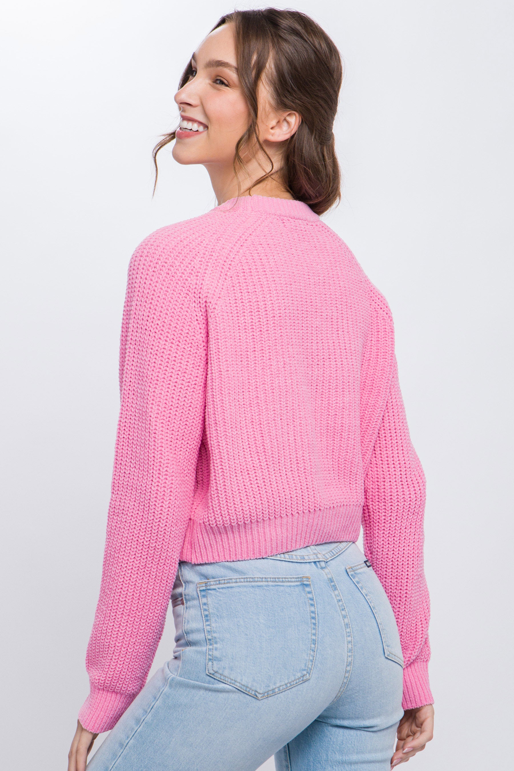 Knit Pullover Sweater With Cold Shoulder Detail - Body By J'ne
