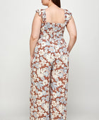 Floral Print Smocked Jumpsuit - Body By J'ne