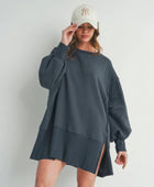 Long Sleeve Sweater With Slit - Body By J'ne