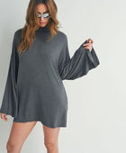 Bell Sleeve Turtle Neck Dress - Body By J'ne