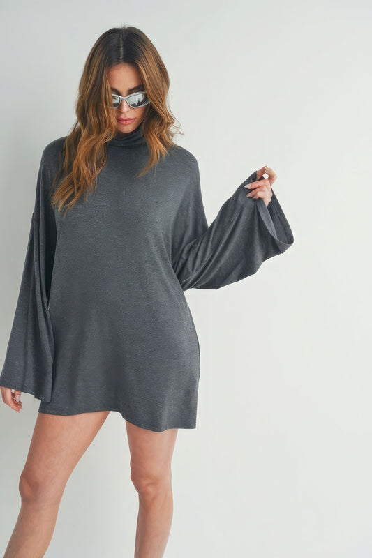 Bell Sleeve Turtle Neck Dress - Body By J'ne