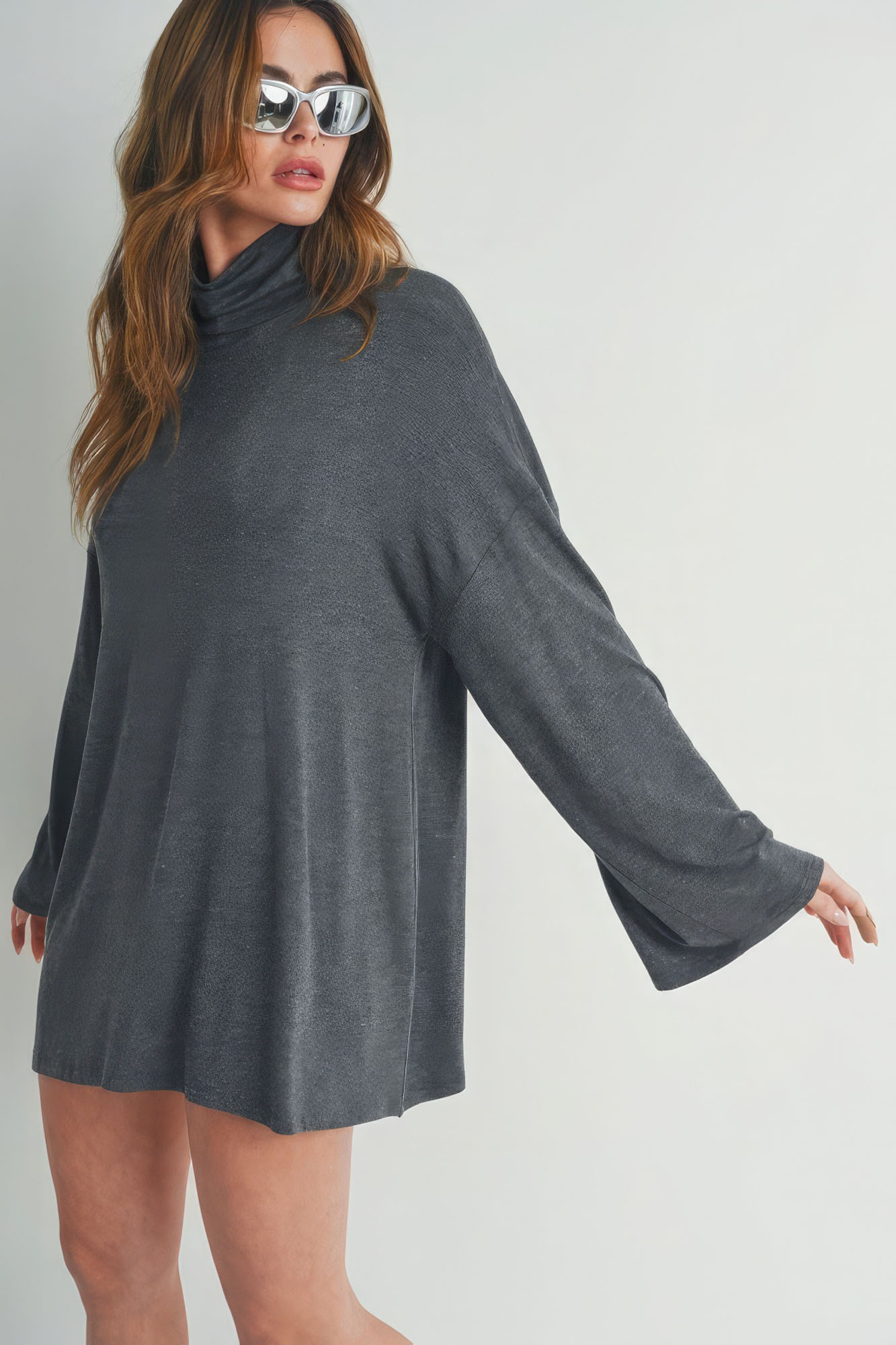 Bell Sleeve Turtle Neck Dress - Body By J'ne