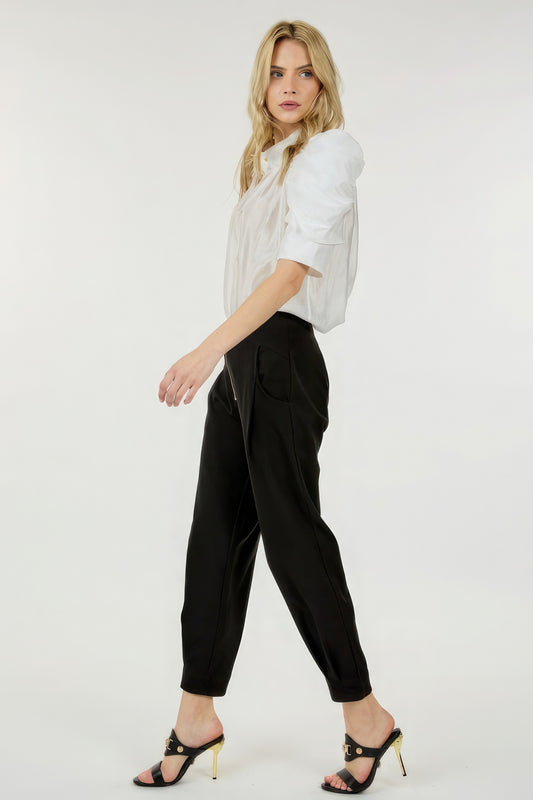 High Waist Zipper Front Skinny Pants - Body By J'ne