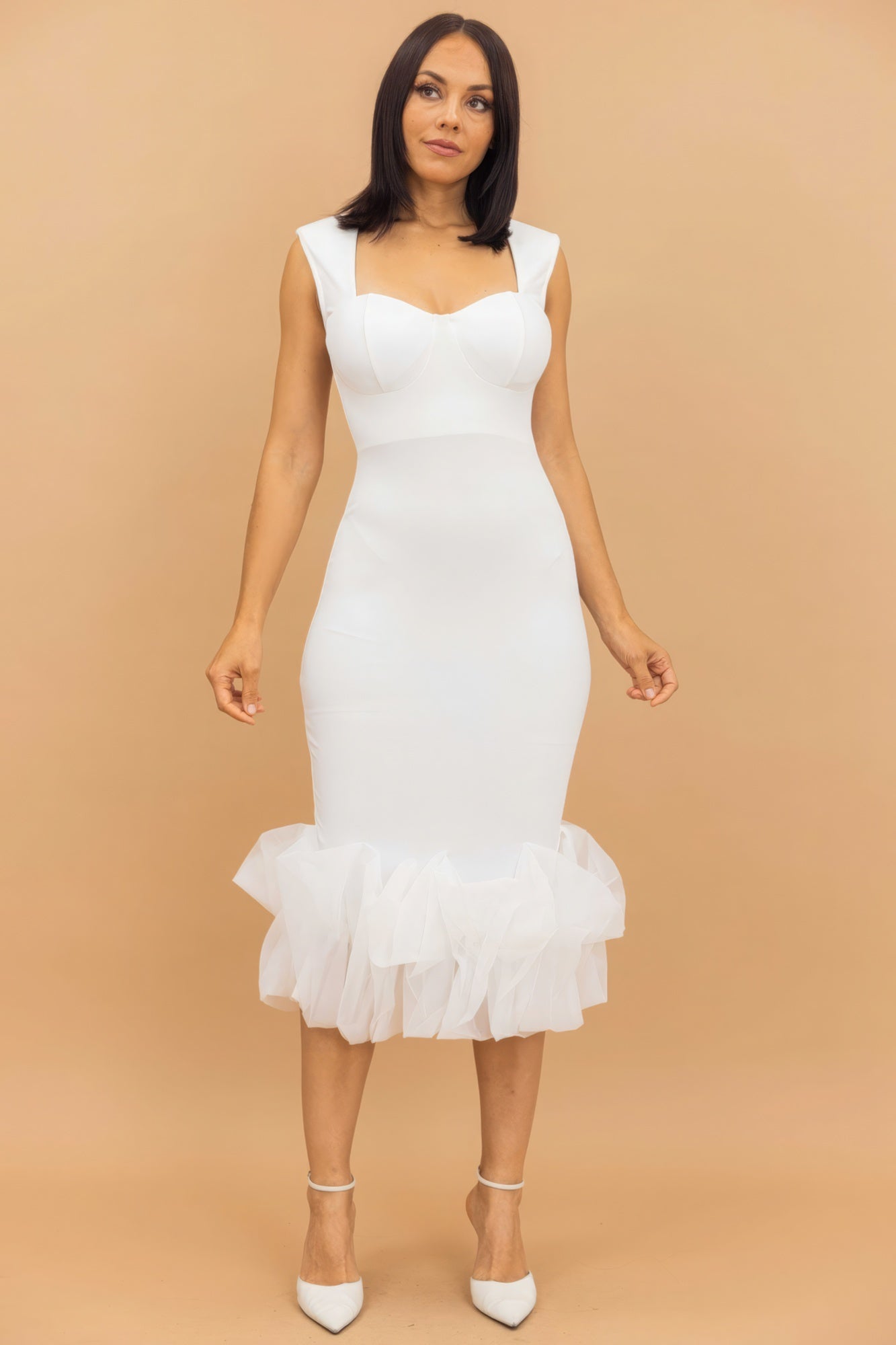 Organza Ruffle Detailed Fashion Dress - Body By J'ne