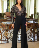 Checker Print Sequin Fashion Jumpsuit - Body By J'ne