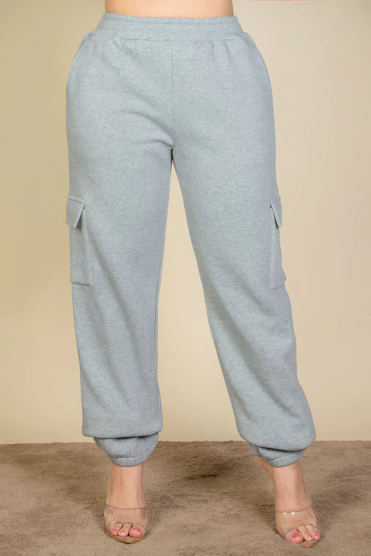 Plus Size Side Pocket Drawstring Waist Sweatpants - Body By J'ne