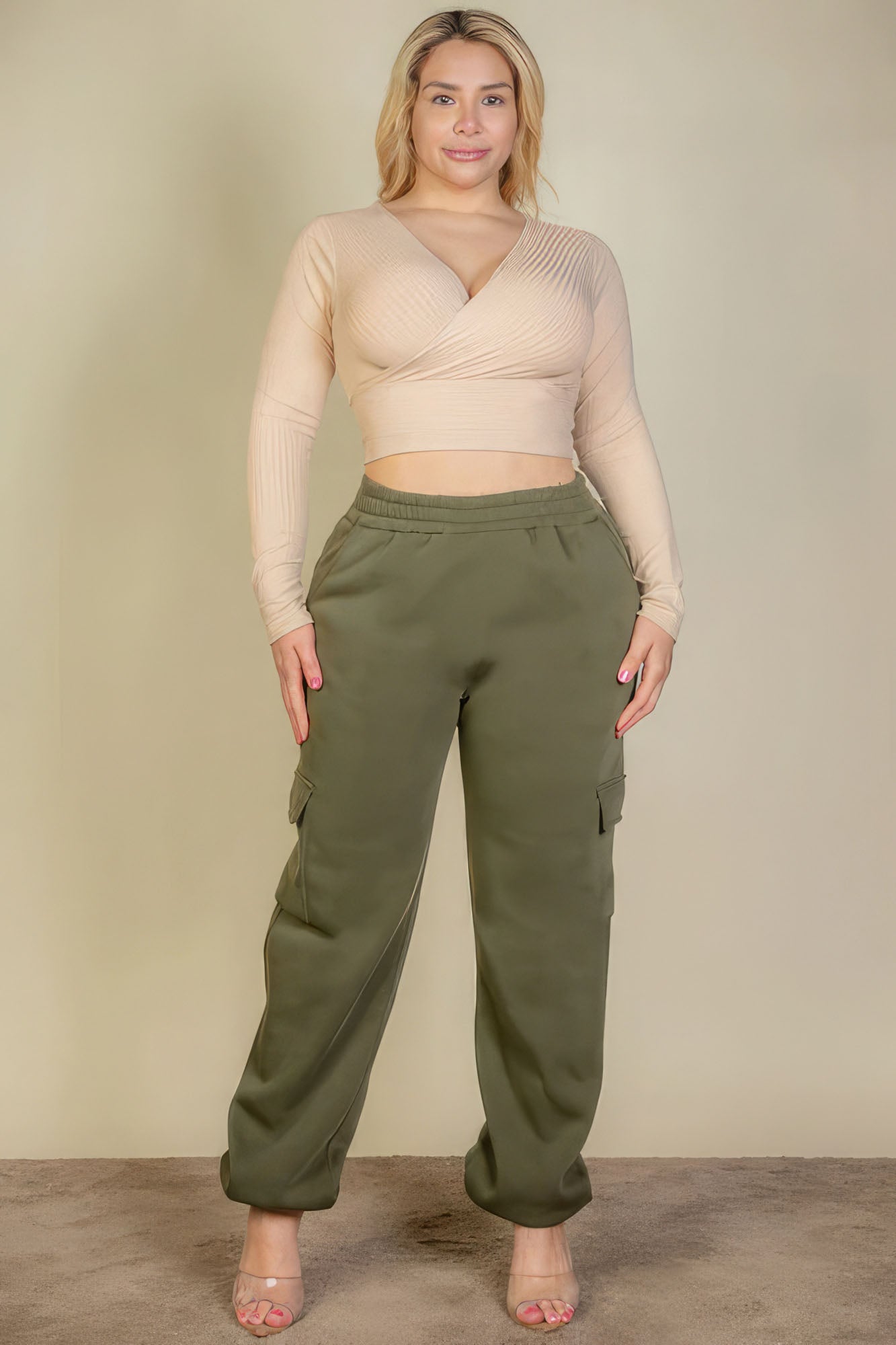 Plus Size Side Pocket Drawstring Waist Sweatpants - Body By J'ne