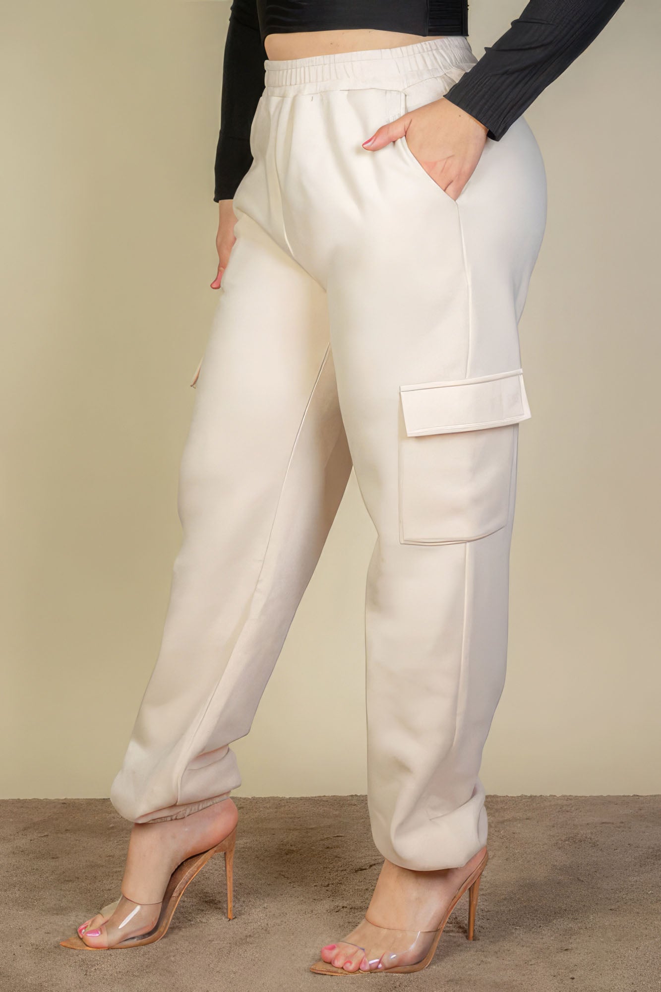 Plus Size Side Pocket Drawstring Waist Sweatpants - Body By J'ne