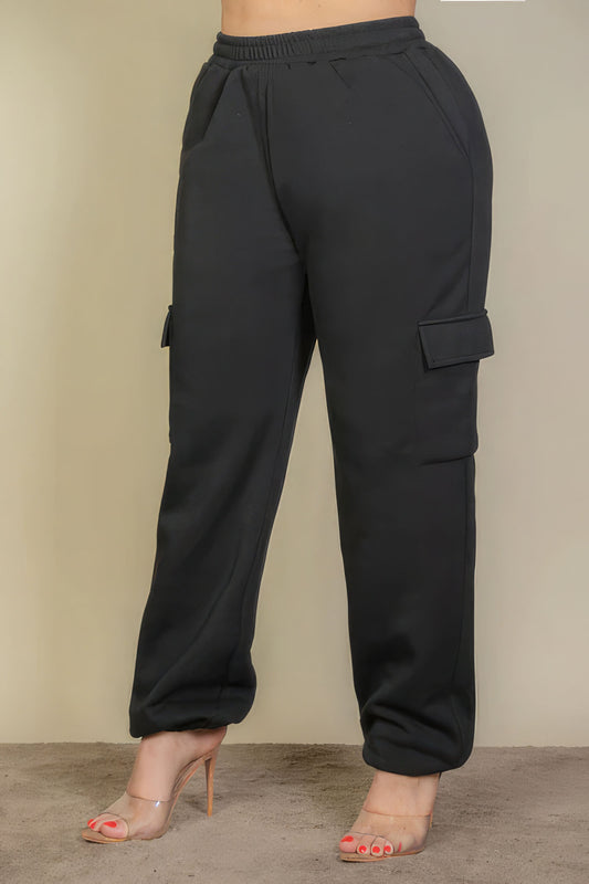 Plus Size Side Pocket Drawstring Waist Sweatpants - Body By J'ne