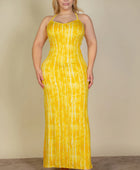 Plus Size Tie Dye Printed Cami Bodycon Maxi Dress - Body By J'ne