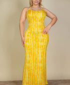 Plus Size Tie Dye Printed Cami Bodycon Maxi Dress - Body By J'ne