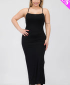 Plus Size Crisscross Back Split Thigh Maxi Dress - Body By J'ne