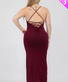 Plus Size Crisscross Back Split Thigh Maxi Dress - Body By J'ne