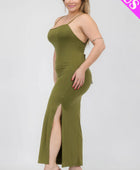 Plus Size Crisscross Back Split Thigh Maxi Dress - Body By J'ne