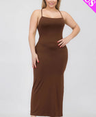 Plus Size Crisscross Back Split Thigh Maxi Dress - Body By J'ne