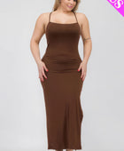 Plus Size Crisscross Back Split Thigh Maxi Dress - Body By J'ne