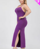 Plus Size Crisscross Back Split Thigh Maxi Dress - Body By J'ne