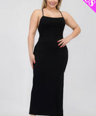 Plus Size Crisscross Back Split Thigh Maxi Dress - Body By J'ne