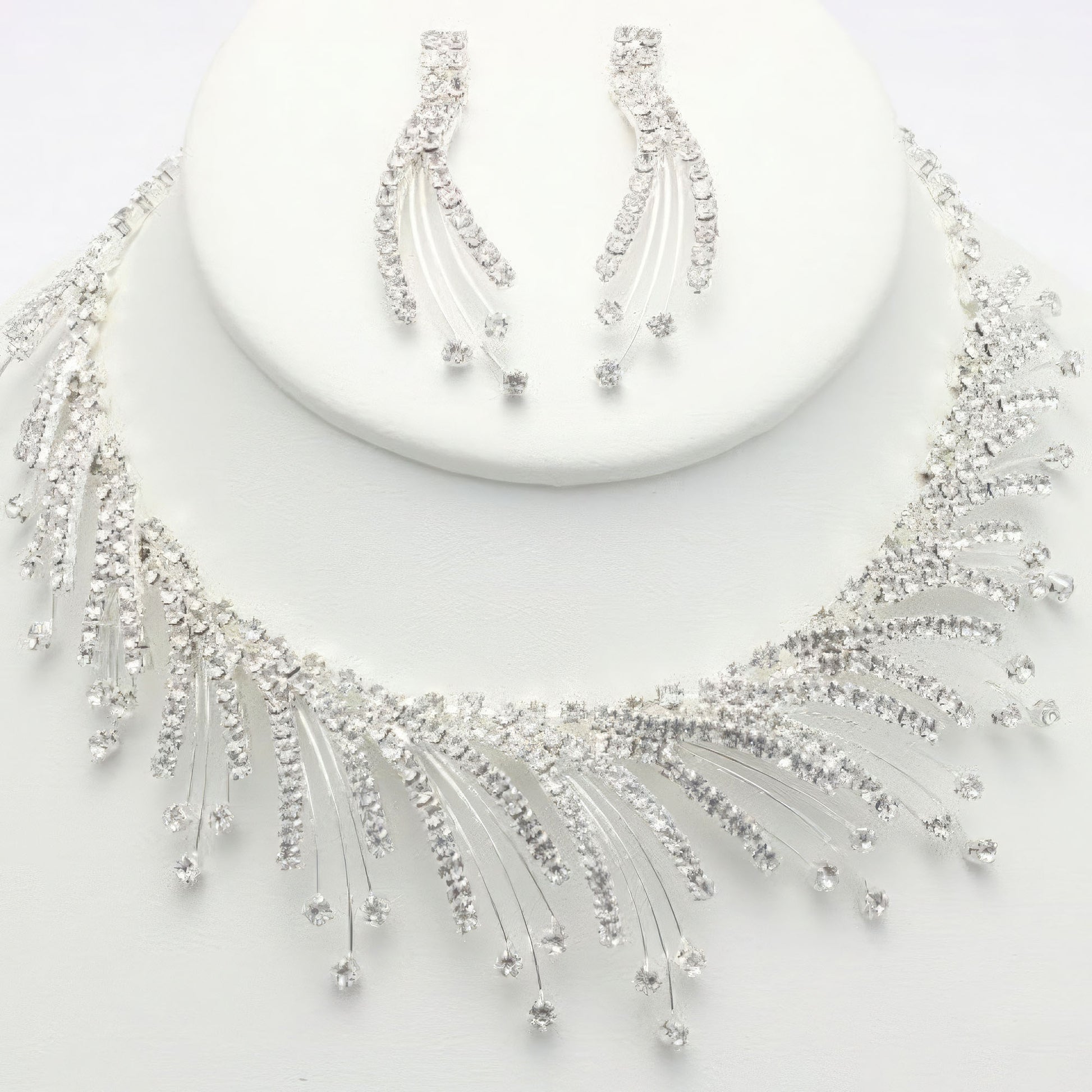 Rhinestone Necklace Earring Set - Body By J'ne