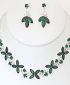 Rhinestone Crystal Necklace And Earring Set - Body By J'ne