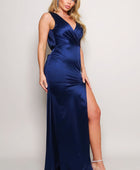 Sleeveless Deep V Low Back Bow Maxi Dress - Body By J'ne