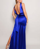 Sleeveless Deep V Low Back Bow Maxi Dress - Body By J'ne