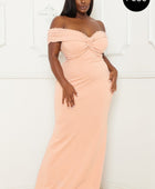 Pearl Bead Off The Shoulder Plus Size Maxi Dress - Body By J'ne