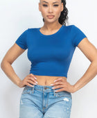 Short Sleeve Roundneck Crop Top - Body By J'ne