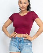 Short Sleeve Roundneck Crop Top - Body By J'ne