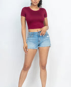 Short Sleeve Roundneck Crop Top - Body By J'ne