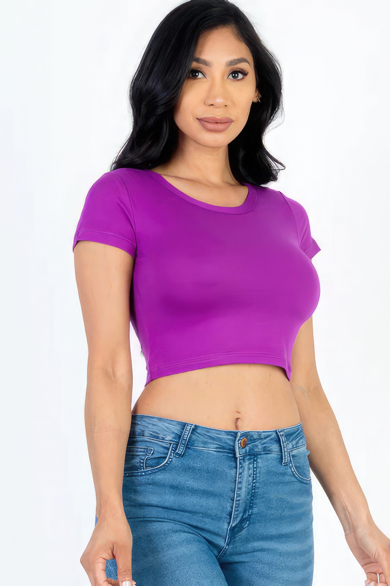Short Sleeve Roundneck Crop Top - Body By J'ne
