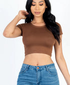 Short Sleeve Roundneck Crop Top - Body By J'ne