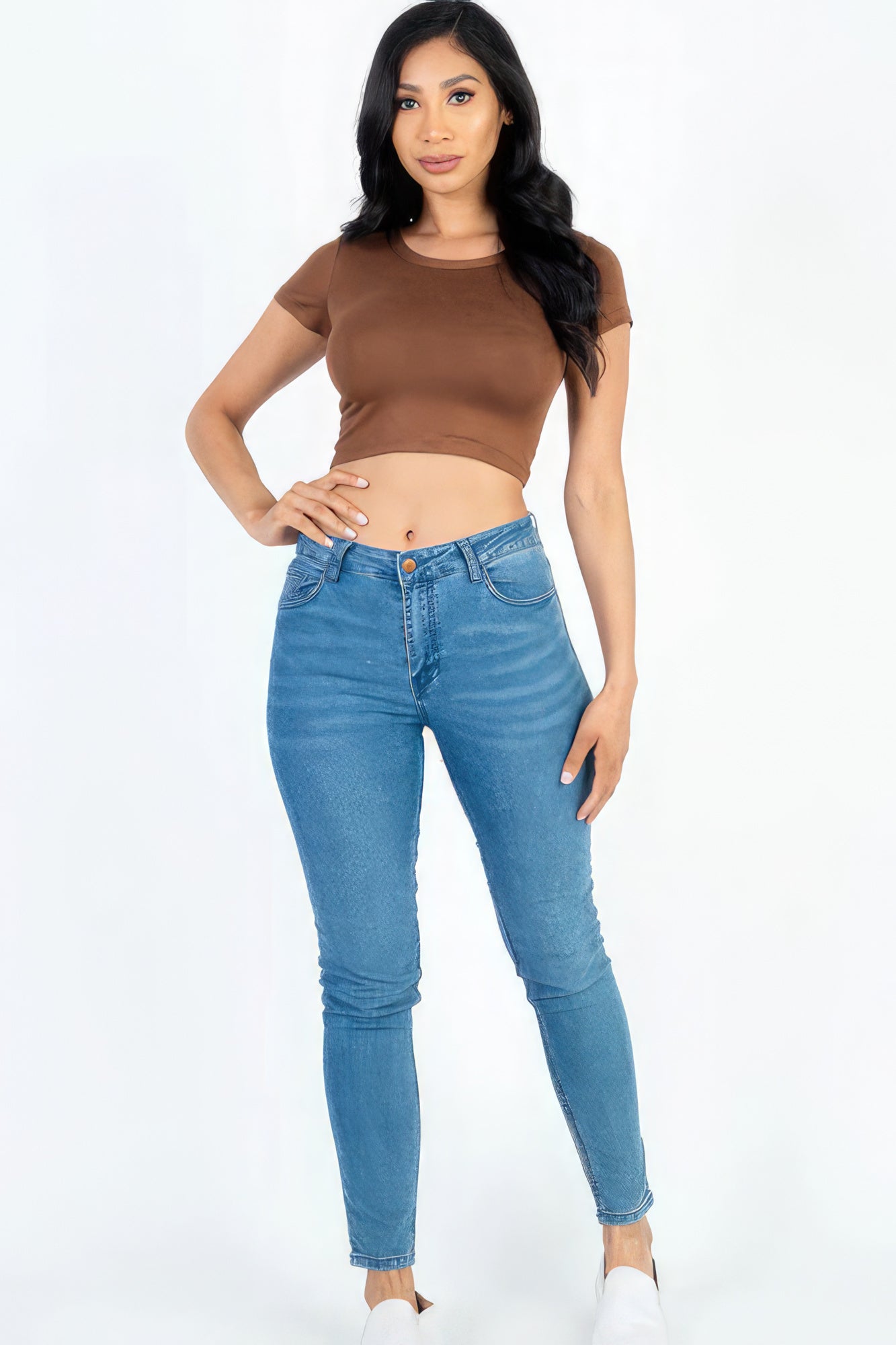 Short Sleeve Roundneck Crop Top - Body By J'ne