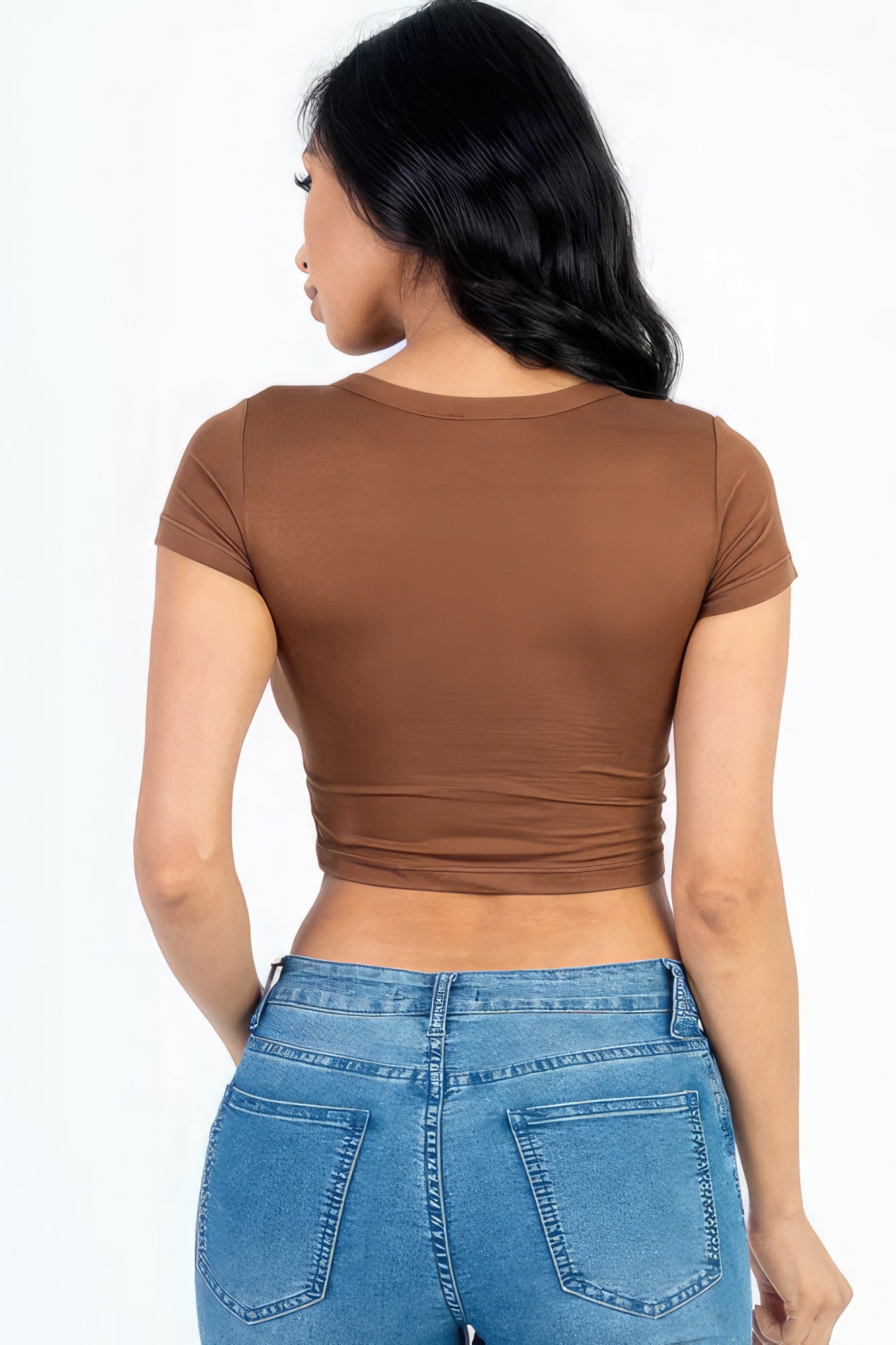 Short Sleeve Roundneck Crop Top - Body By J'ne