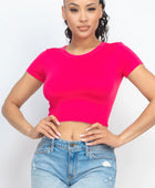 Short Sleeve Roundneck Crop Top - Body By J'ne