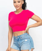 Short Sleeve Roundneck Crop Top - Body By J'ne