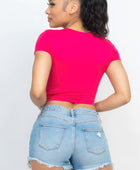 Short Sleeve Roundneck Crop Top - Body By J'ne