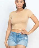 Short Sleeve Roundneck Crop Top - Body By J'ne