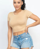 Short Sleeve Roundneck Crop Top - Body By J'ne