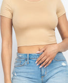 Short Sleeve Roundneck Crop Top - Body By J'ne