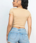 Short Sleeve Roundneck Crop Top - Body By J'ne