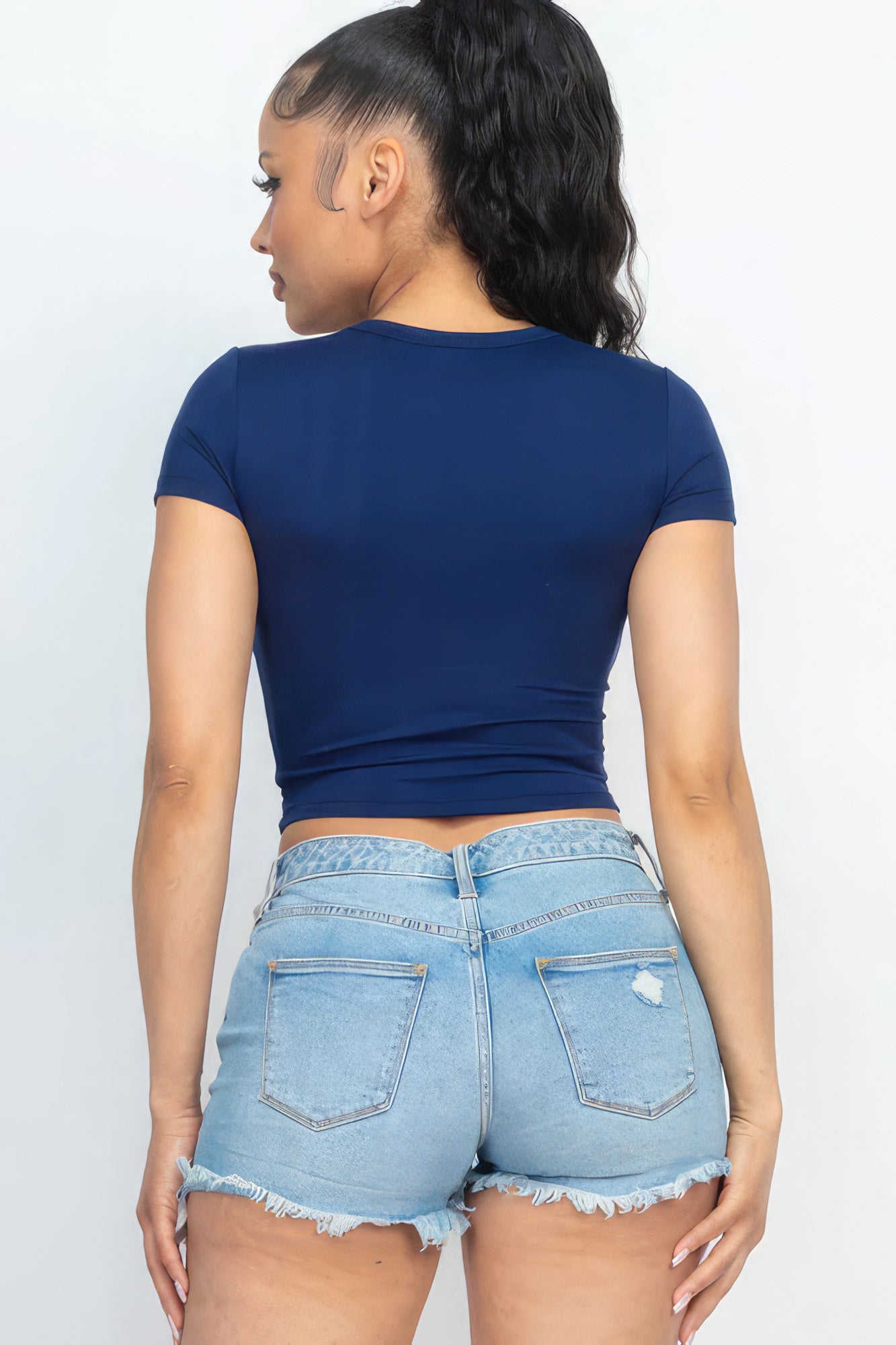 Short Sleeve Roundneck Crop Top - Body By J'ne