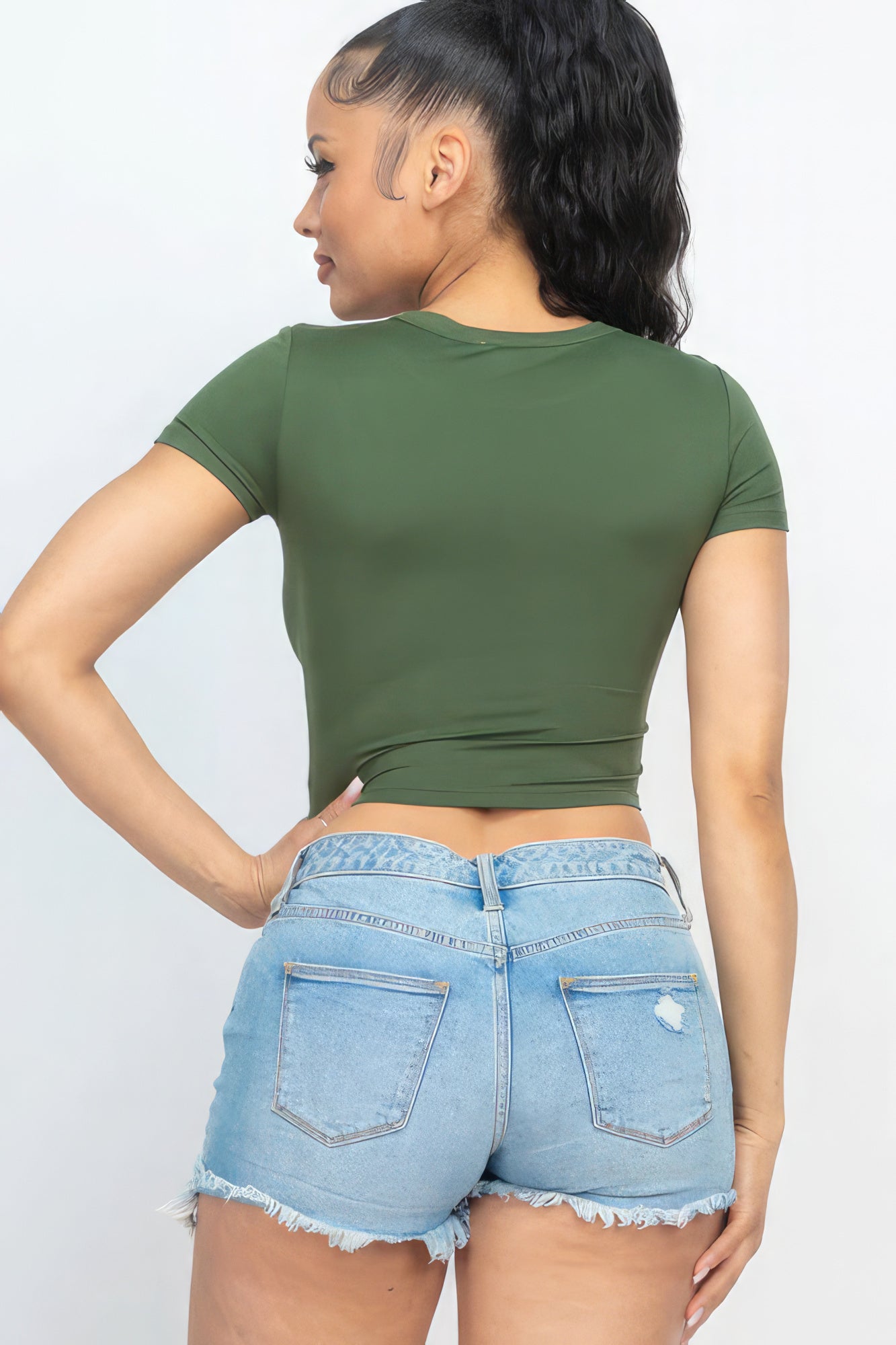 Short Sleeve Roundneck Crop Top - Body By J'ne