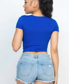 Short Sleeve Roundneck Crop Top - Body By J'ne