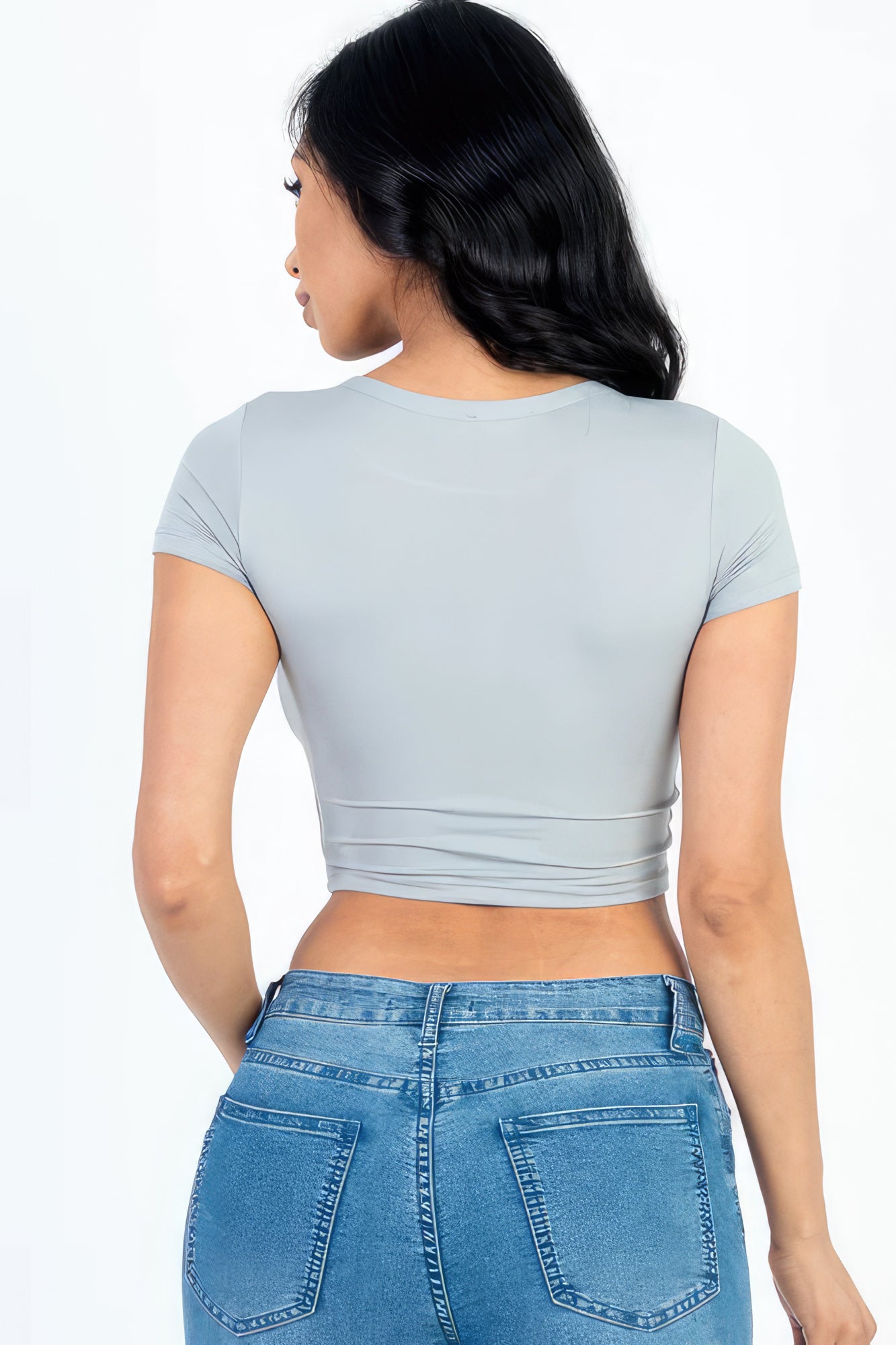 Short Sleeve Roundneck Crop Top - Body By J'ne