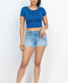 Short Sleeve Roundneck Crop Top - Body By J'ne