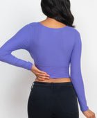 Ribbed Wrap Front Long Sleeve Top - Body By J'ne