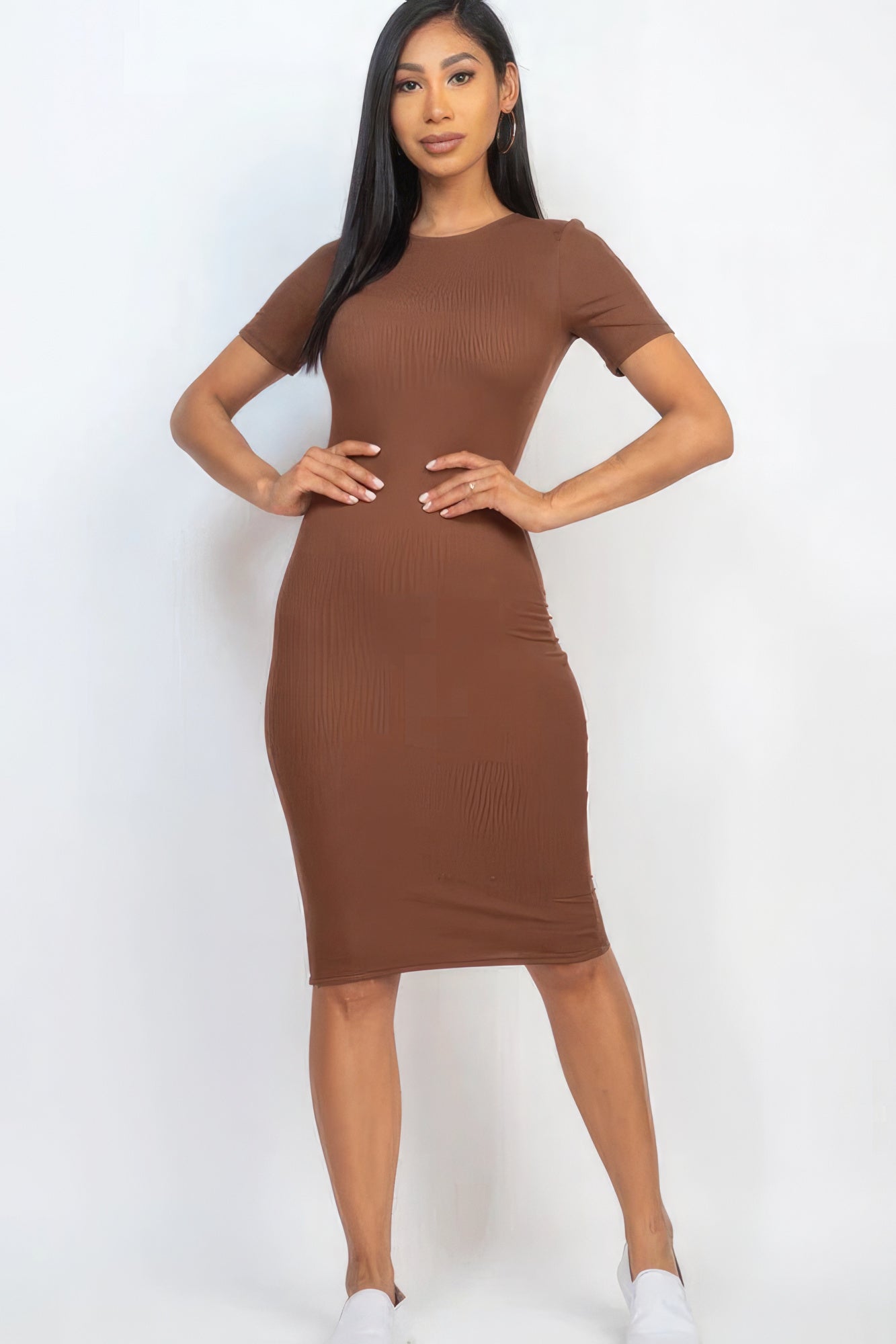 Ribbed Bodycon Midi Dress - Body By J'ne