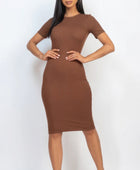 Ribbed Bodycon Midi Dress - Body By J'ne