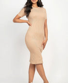 Ribbed Bodycon Midi Dress - Body By J'ne